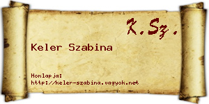 Keler Szabina névjegykártya