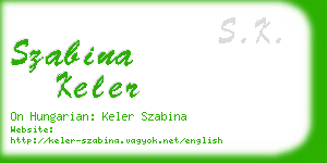 szabina keler business card